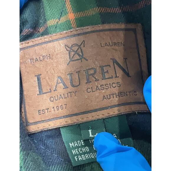 Ralph Lauren Western Brown Suede Jacket Quilted Flannel Lined L - Picture 3 of 4